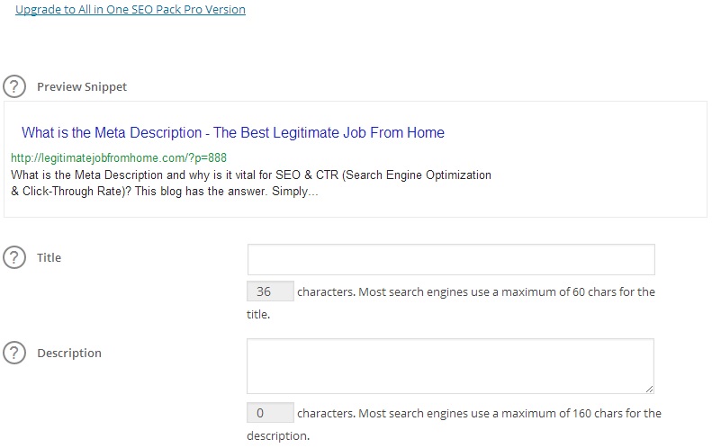 All in One SEO Pack Meta Tags
