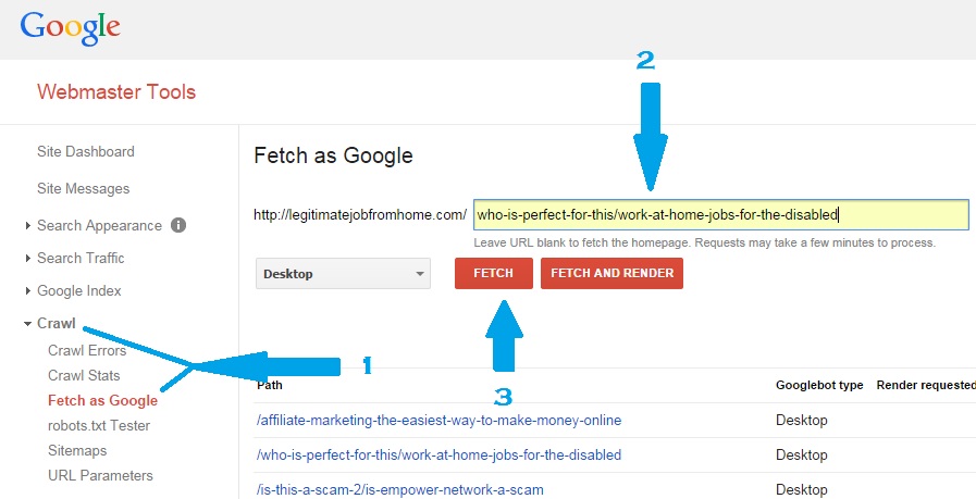 What is Fetch as Google in Webmaster Tools 1