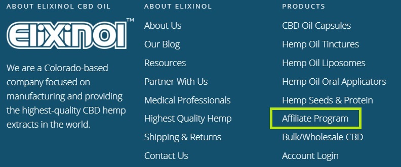 Elixinol website links