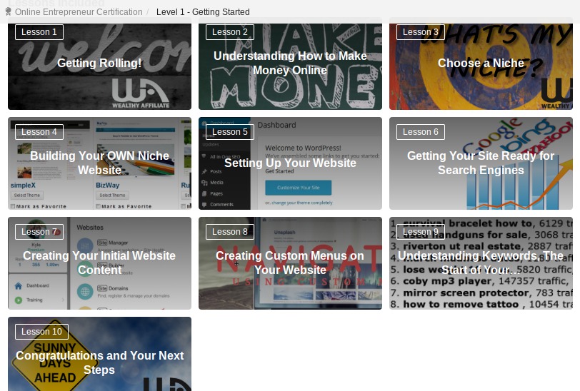 10 Free Lessons in Wealthy Affiliate OEC Course