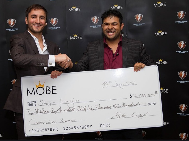 Shaqir Hussyin shows off his $2 Million Plus commission check from MOBE with Matt Lloyd